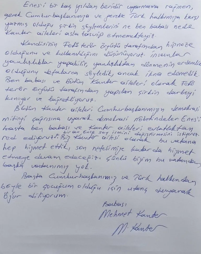 Enes Kanter'i evlatlıktan reddetti - 1