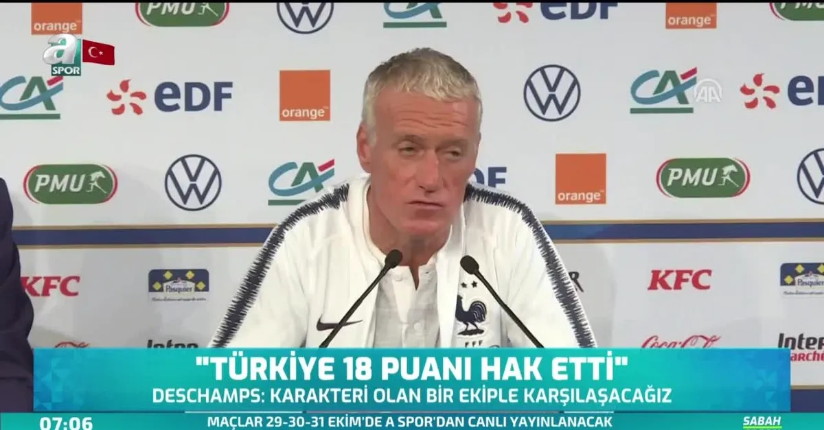 Deschamps: Türkiye 18 puanı hak etti