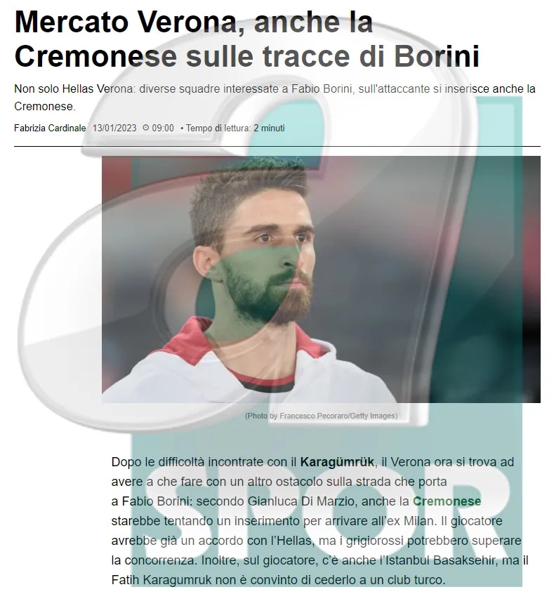 Fatih Karagümrüklü Fabio Borini'ye 3 talip birden! - 1