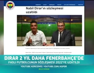 Dirar 2 yıl daha Fenerbahçe'de