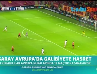 Galatasaray Avrupa'da galibiyete hasret