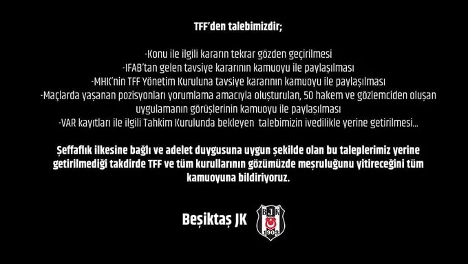 Beşiktaş'tan TFF'ye flaş çağrı! VAR... - 1