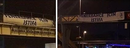 Fenerbahçe taraftarından ’istifa’ pankartları