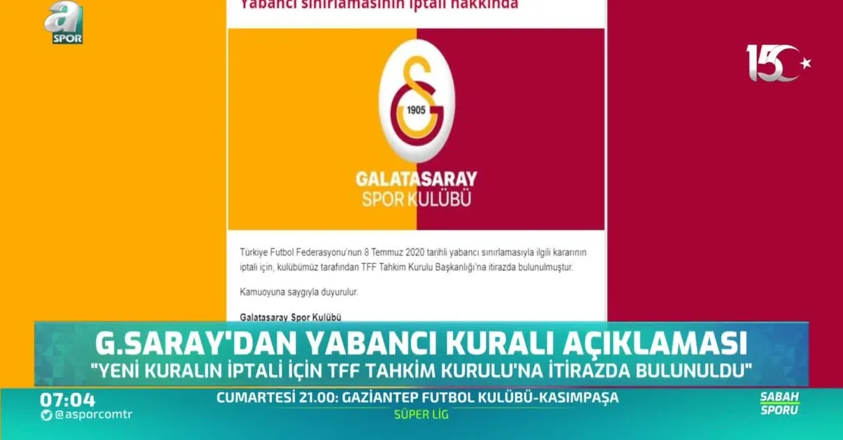 Galatasaray'dan yabancı kuralı açıklaması