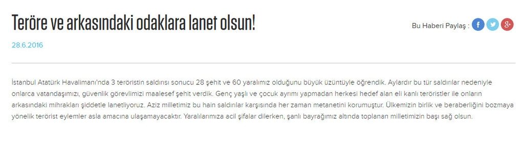 Spor dünyası teröre tepkisiz kalmadı!