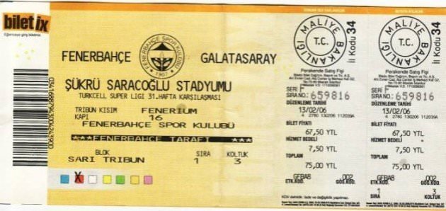 Eski maç biletleri