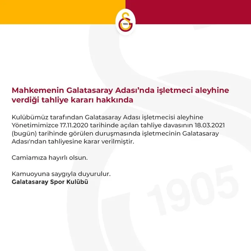 Flaş Galatasaray Adası gelişmesi! Mahkeme kararını verdi - 1