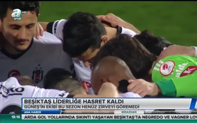Beşiktaş liderliğe hasret kaldı