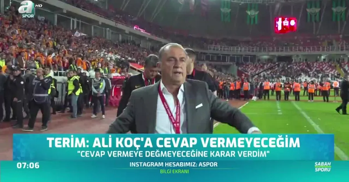 Fatih Terim: Ali Koç'a cevap vermeyeceğim