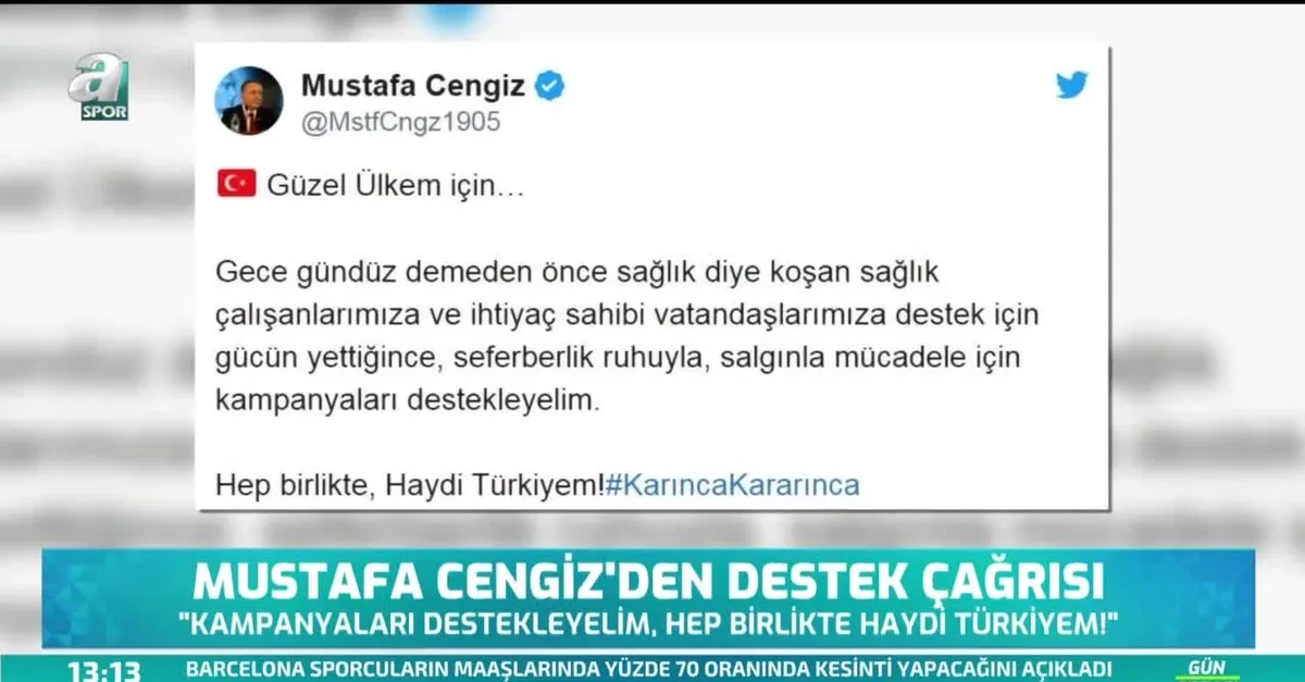 Mustafa Cengiz'den destek çağrısı
