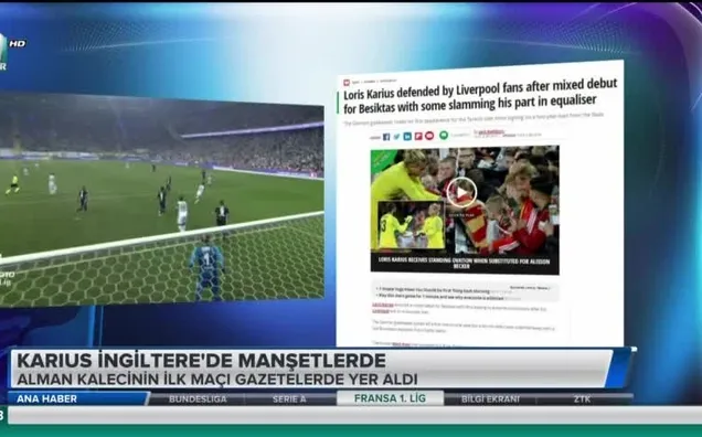 Karius İngiltere'de manşetlerde
