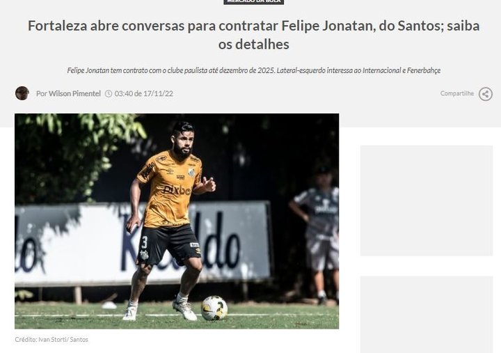 Brezilya basınından flaş sav: Fenerbahçe Felipe Jonatan ile ilgileniyor! - 29/11/2022