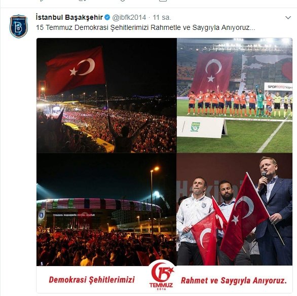 Spor camiasından 15 Temmuz mesajları