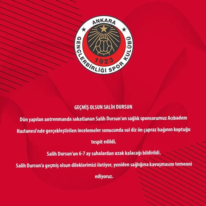 Gençlerbirliği'nde Salih Dursun şoku! - 1
