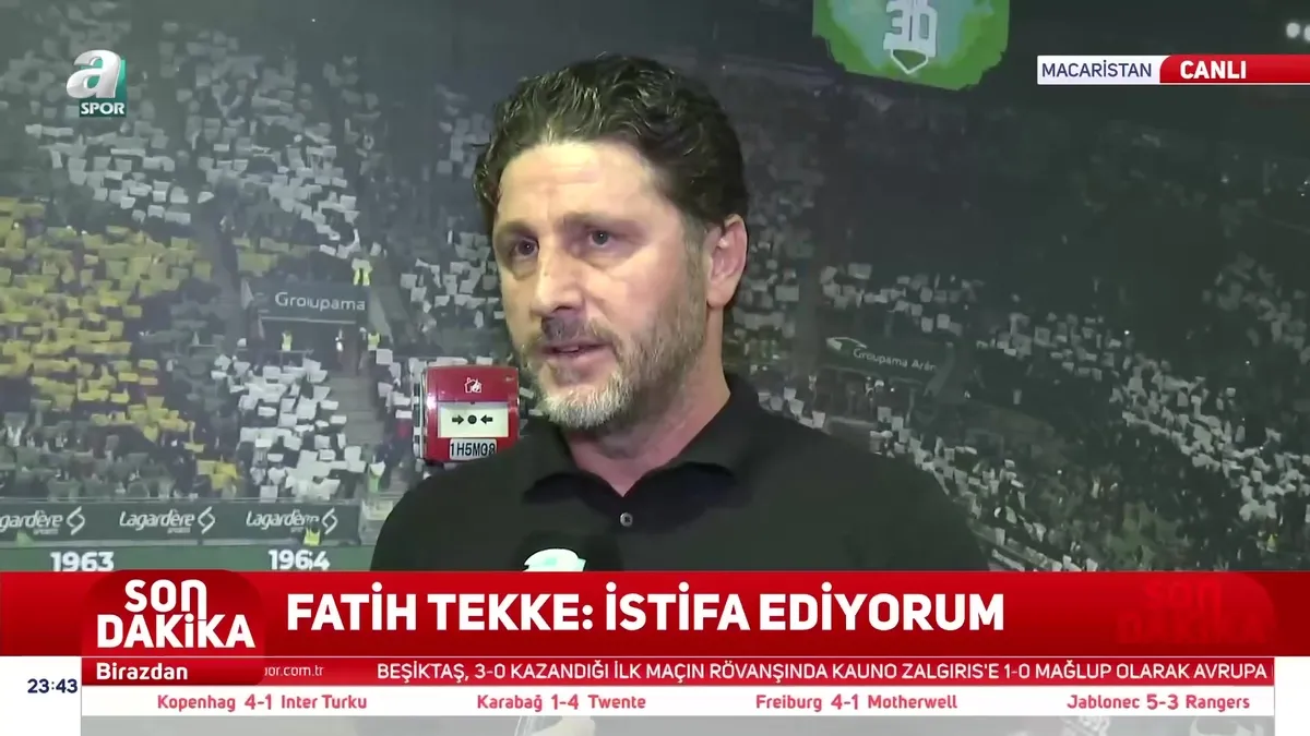Fatih Tekke istifa ettiğini açıkladı!