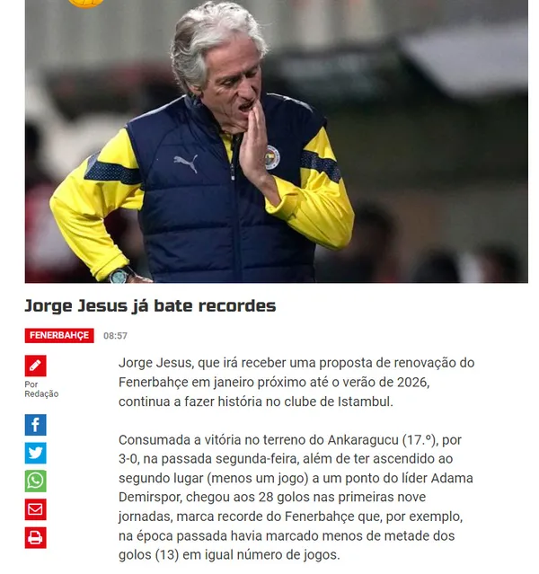 TRANSFER HABERİ: Fenerbahçe'den Jorge Jesus'a sözleşme yenileme teklifi! İşte o tarih - 1