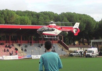 İzmir'de sahaya helikopter indi!