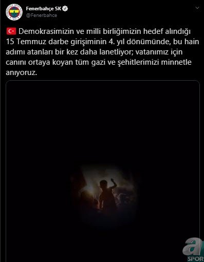 Spor camiasından 15 Temmuz mesajları