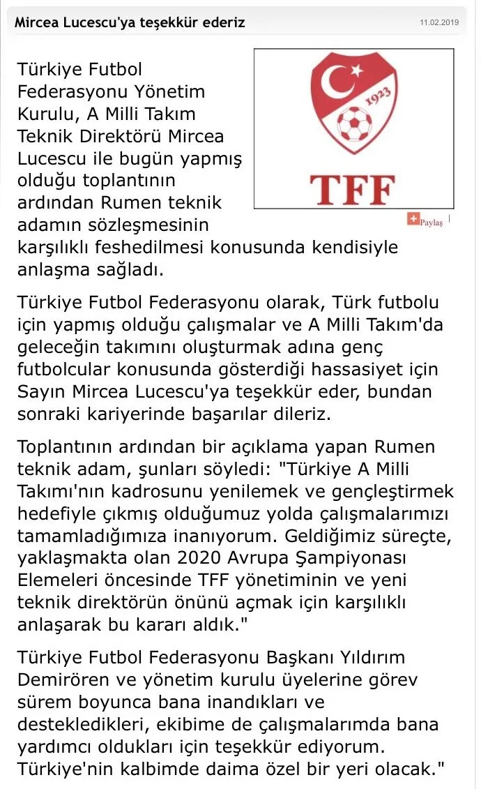 Milli Takım'da Lucescu dönemi sona erdi - 1