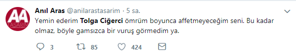 Seni affetmeyeceğim Tolga!