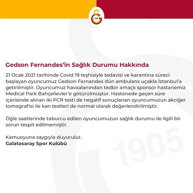 Son dakika: Gedson Fernandes'in sağlık durumu belli oldu! Resmi açıklama... - 2