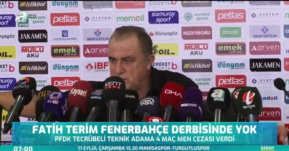 PFDK'dan Fatih Terim'e 4 maç ceza