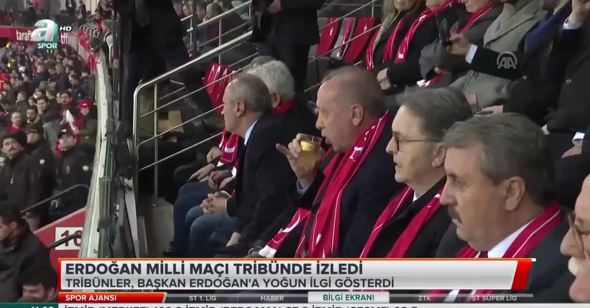 Başkan Erdoğan milli maçı tribünde izledi
