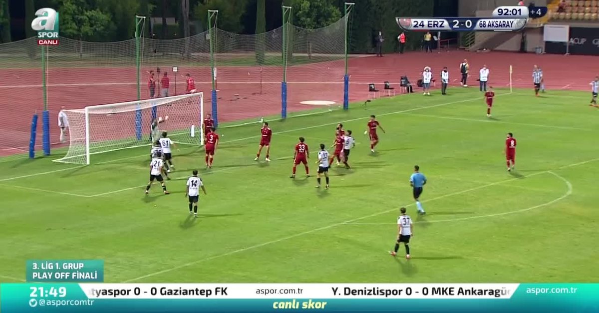 GOL | 24 Erzincanspor 2-1 68 Aksaray Belediyespor