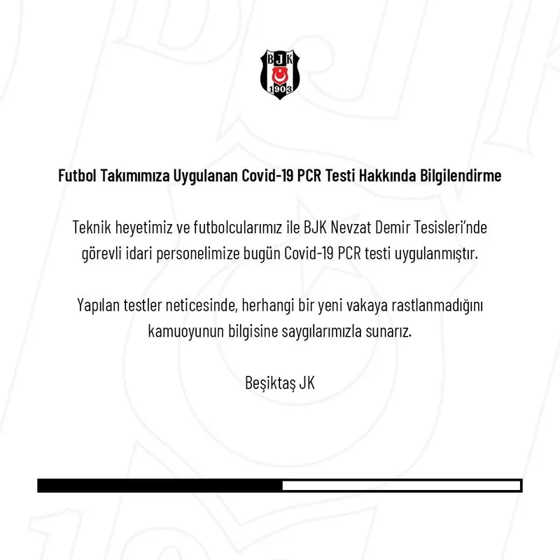 Beşiktaş'tan corona virüsü açıklaması! "Yeni vakaya rastlanmadı" - 1