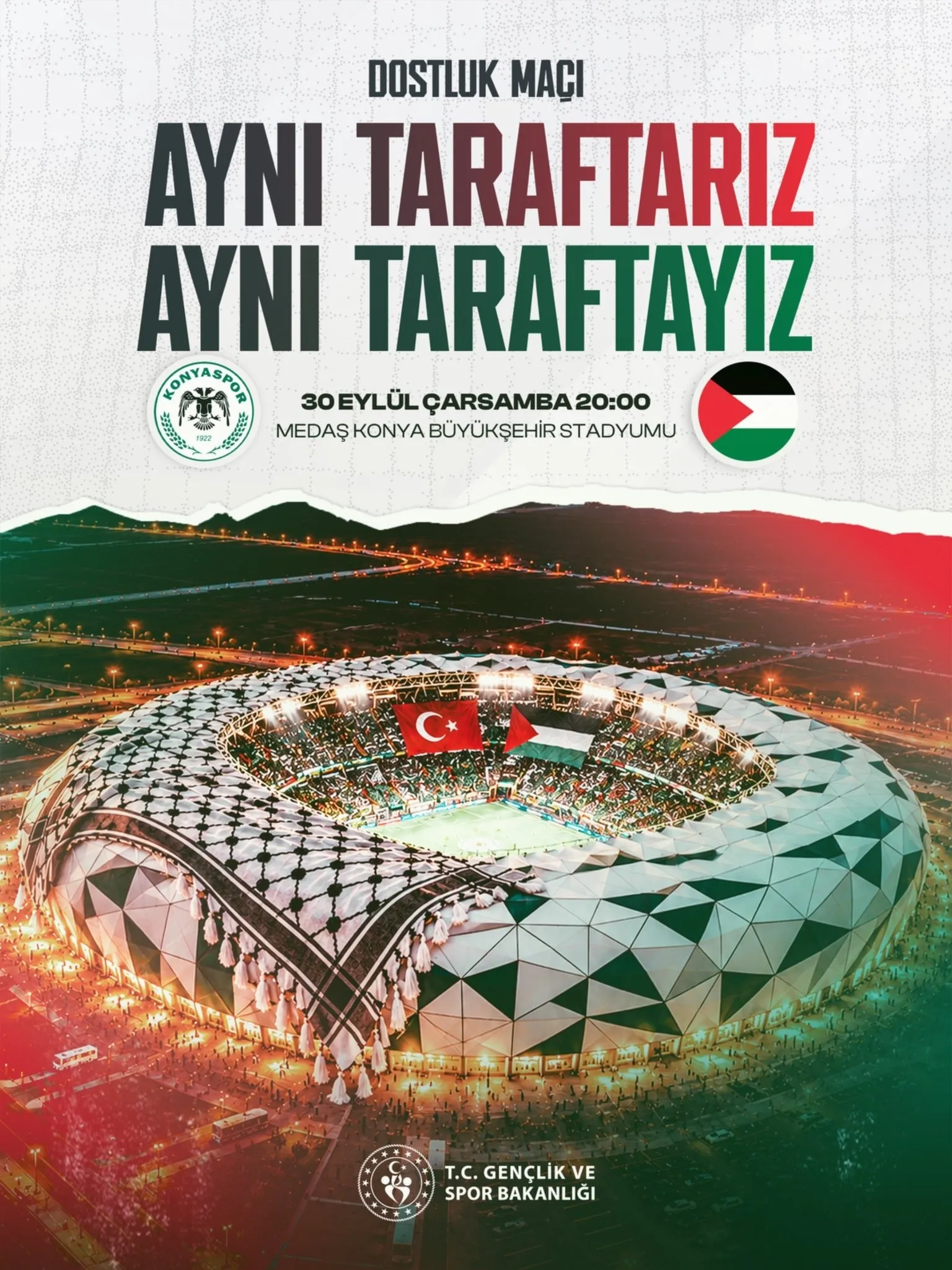 Bakan Bak'tan Konyaspor-Filistin Milli Takımı maçı için davet