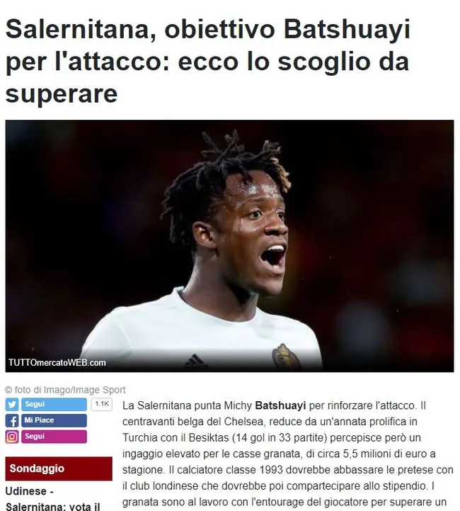 Başakşehir, Fenerbahçe ve Trabzonspor'la anılan Michy Batshuayi İtalya yolcusu! - 1