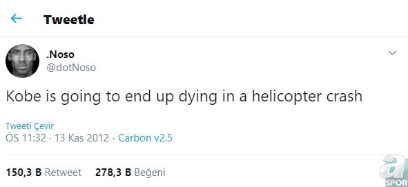 Kobe Bryant’ın ölümü sonrası çok konuşulan tweet!
