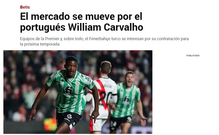 FENERBAHÇE TRANSFER HABERİ - William Carvalho için istenilen bonservis ortaya çıktı! - 1