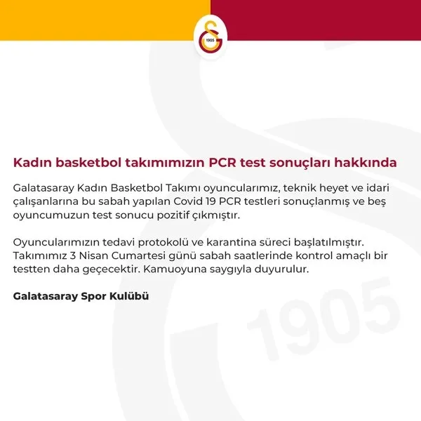 Son dakika spor haberleri: Galatasaray'da 5 ismin test sonucu pozitif çıktı - 1