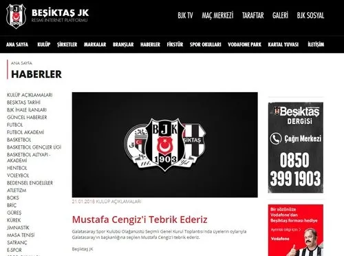 Beşiktaş'tan Mustafa Cengiz'e tebrik - 1