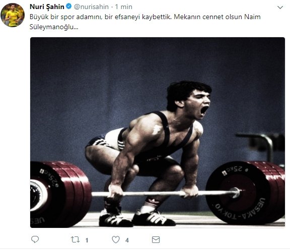Spor camiasından Naim Süleymanoğlu’na başsağlığı