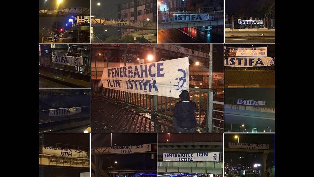 Fenerbahçe taraftarından ’istifa’ pankartları