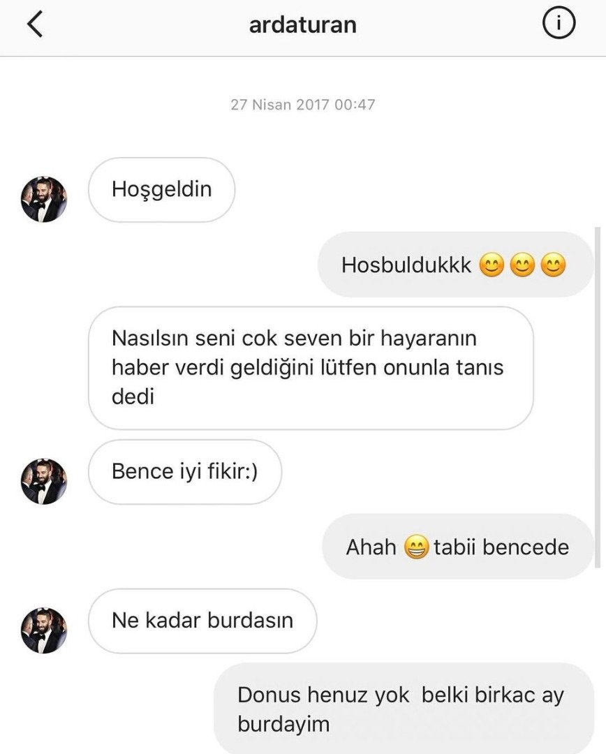 Arda Turan, Cansel Çördük’e mesaj atmış
