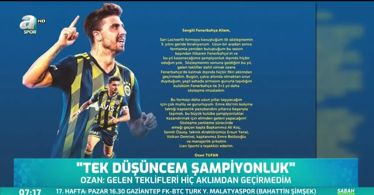 Ozan Tufan: Tek düşüncem şampiyonluk