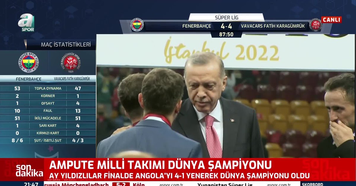 Başkan Erdoğan ile Ampute Millli Takımı Dünya Kupası'nı beraber kaldırdı