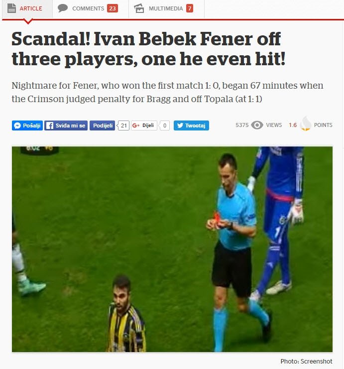 Skandal hakem Bebek, dış basında da tepki topladı