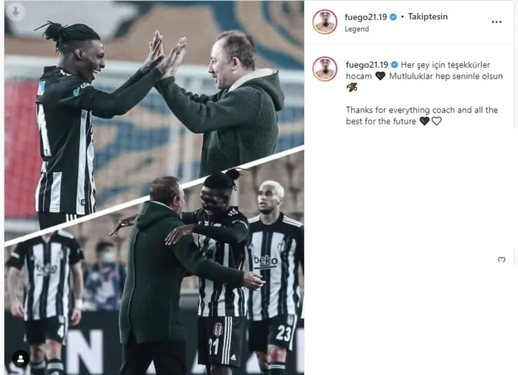 Beşiktaş'ta Fabrice N'Sakala Sergen Yalçın'a teşekkür etti! - 1
