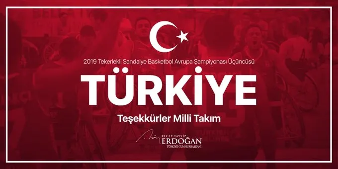 Başkan Recep Tayyip Erdoğan'dan Tekerlekli Sandalye Basketbol Milli Takımı'na tebrik - 1