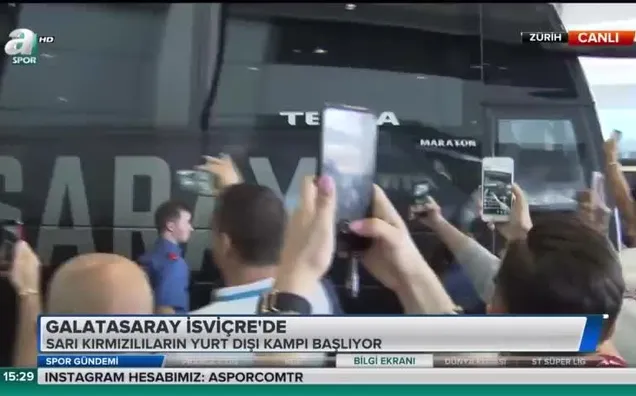 Galatasaray'a Zürih'te coşkulu karşılama