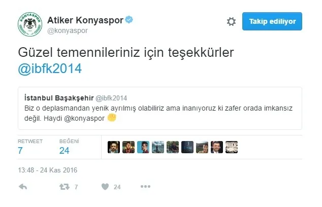 Başakşehir'den Konyaspor'a destek - 2