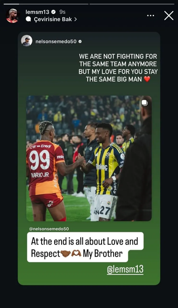 Fenerbahçe-Galatasaray derbisi sonrası Lemina ve Semedo'dan paylaşım - 1