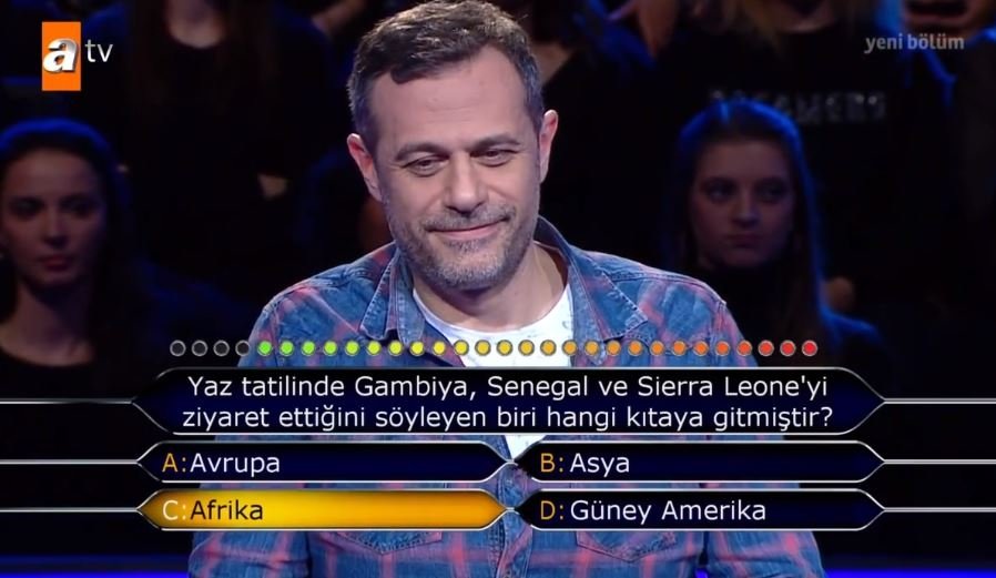 Kim Milyoner Olmak İster 788. son bölüm soru ve cevapları 26 Kasım 2018