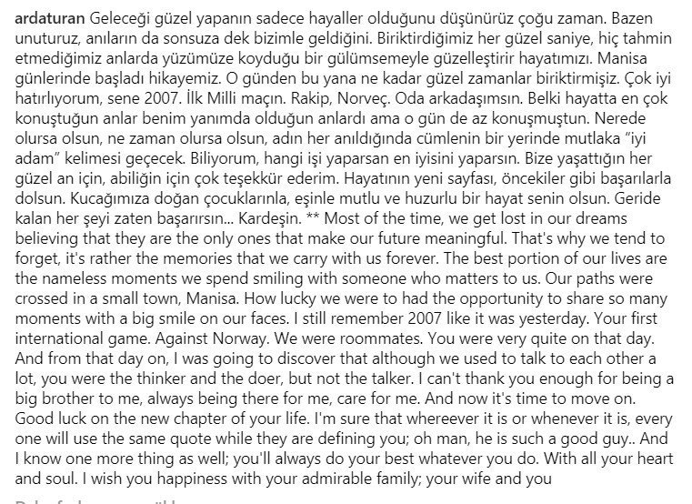 Arda Turan Hakan Balta’ya veda etti!