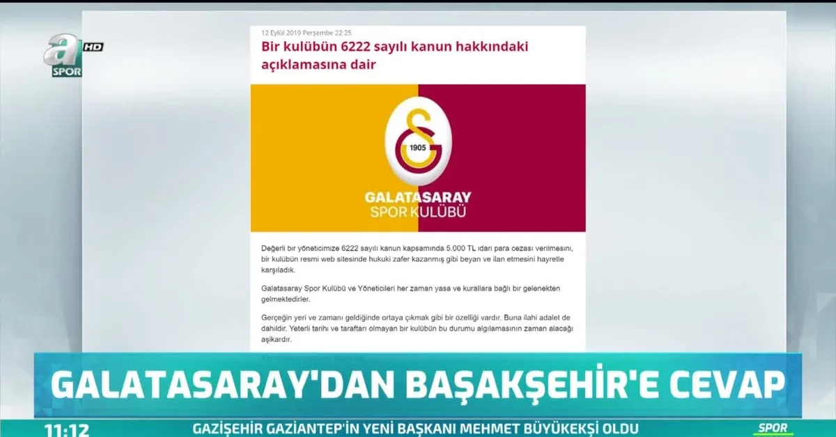 Galatasaray'dan Başakşehir'e cevap