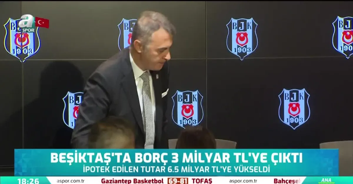 Beşiktaş'ta borç 3 milyar TL'ye çıktı